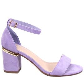 BM Semišové sandály na podpatku Dicarlo LT.PURPLE fialový BM Semišové sandály na podpatku Dicarlo LT.PURPLE fialový