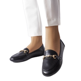 Černé dekorativní mokasíny od Lejeune černá Černé dekorativní mokasíny od Lejeune černá