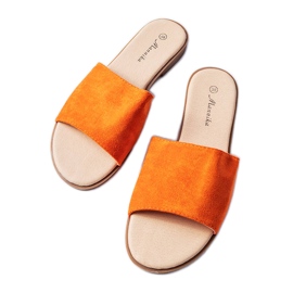 Oranžové elegantní pantofle z Coulombe oranžový