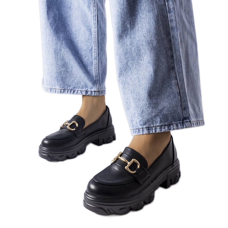 Černé kalhoty s přezkou od Mason černá