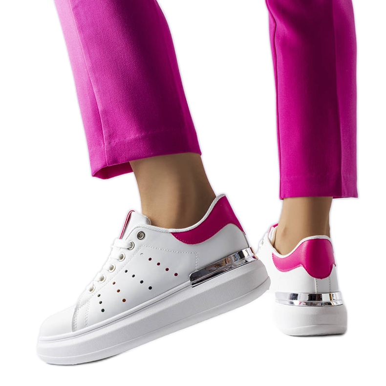 Bílé tenisky s barevnou perforací Chalut bílý