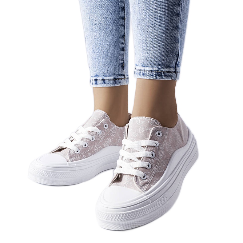 Šedé tenisky na platformě od Bélair šedá