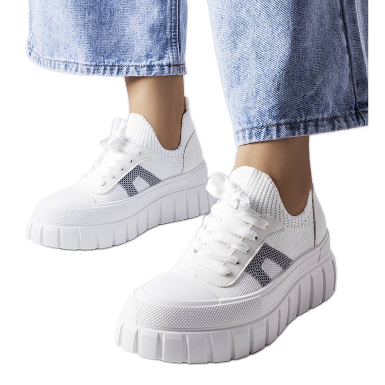 Bílé tenisky na platformě Charpentier bílý