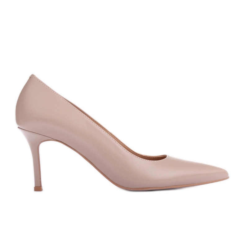 Marco Shoes Podpatky z kůže Nappa béžový