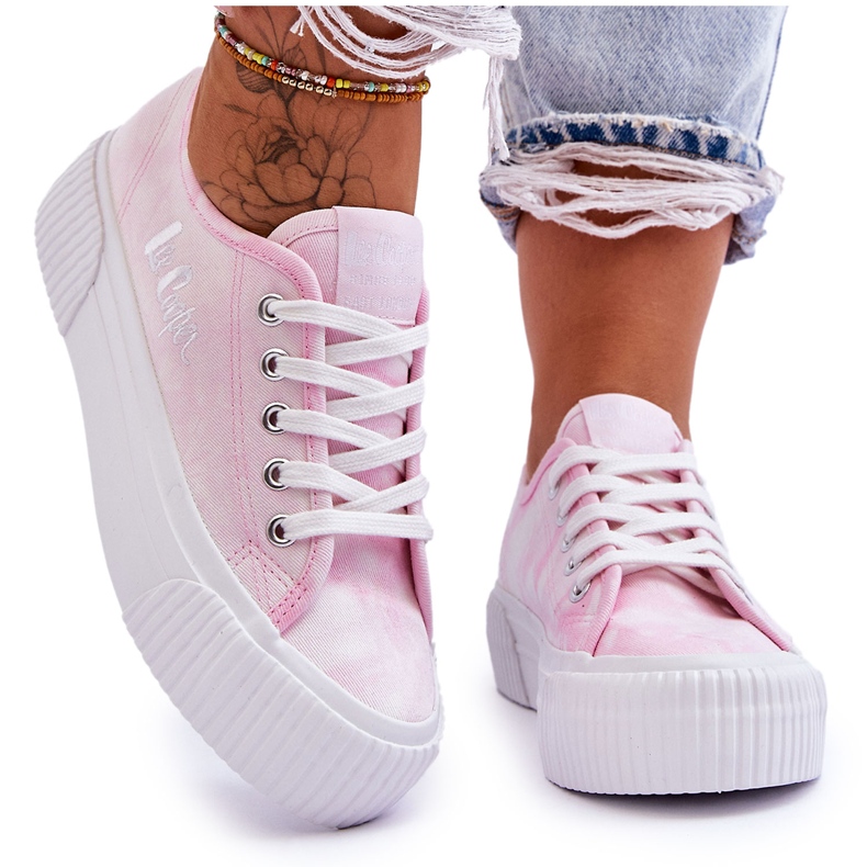 Tenisky na platformě Lee Cooper LCW-23-31-1781L růžové růžový