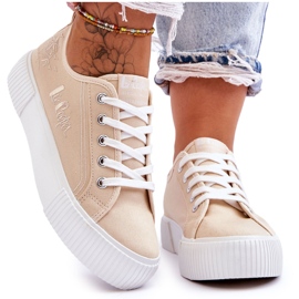 Pohodlné tenisky na platformě Lee Cooper LCW-23-31-1808L Beige béžový Pohodlné tenisky na platformě Lee Cooper LCW-23-31-1808L Beige béžový