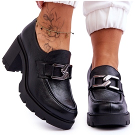 Lemar Elegantní Brogues Na Podpatku S černou Harmell Dekorací černý