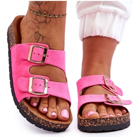 Dámské nazouvací korkové podrážky Neon Pink Cortina růžový