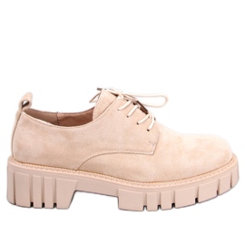 PA1 Semišové mokasíny na platformě od Amparo Beige béžový