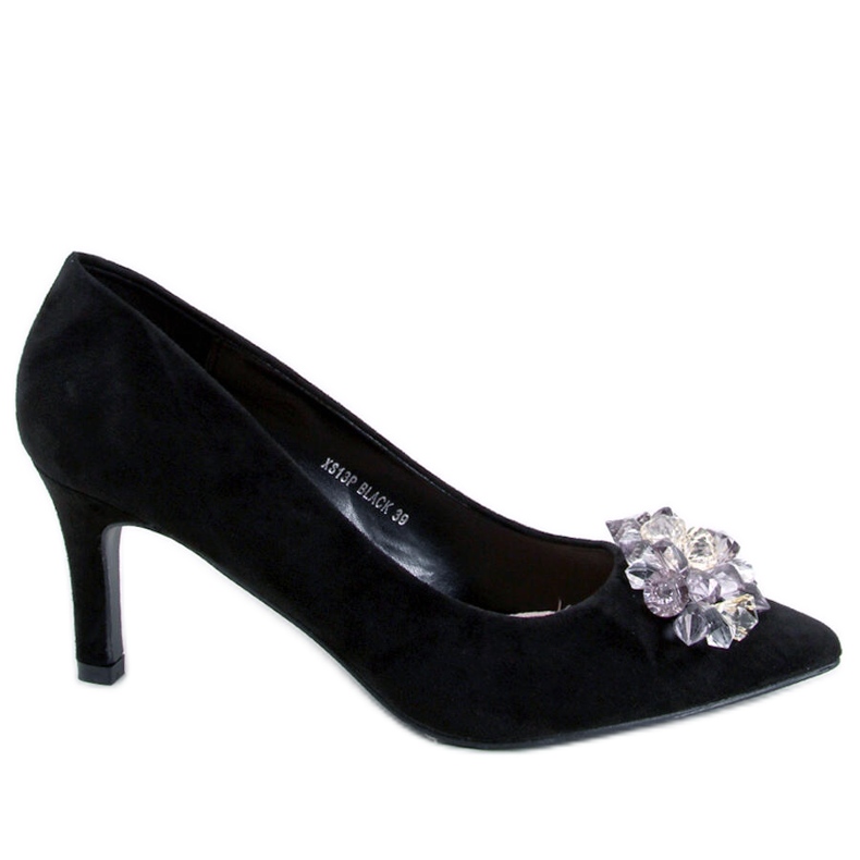 Breinne Black semišové cvočky s kamínky černá