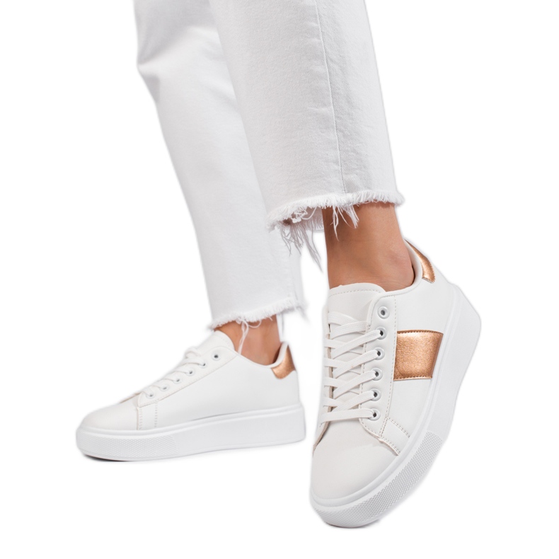 Bílé dámské tenisky na platformě Shelovet bílý