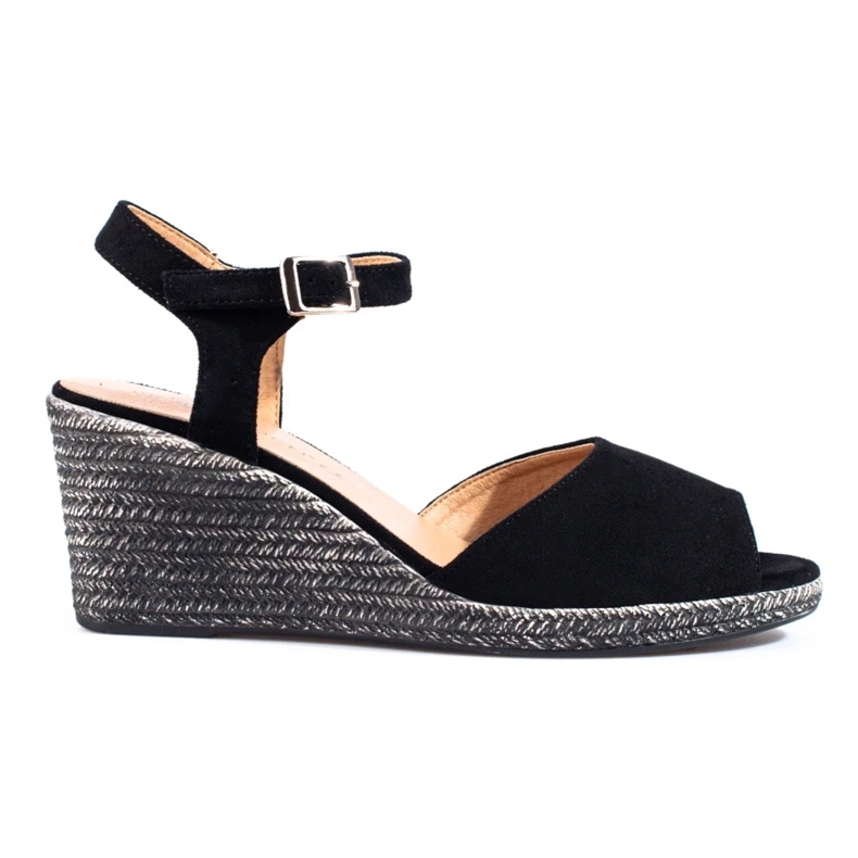 Černé sandály na klínku od W. Potocki černá Černé sandály na klínku od W. Potocki černá