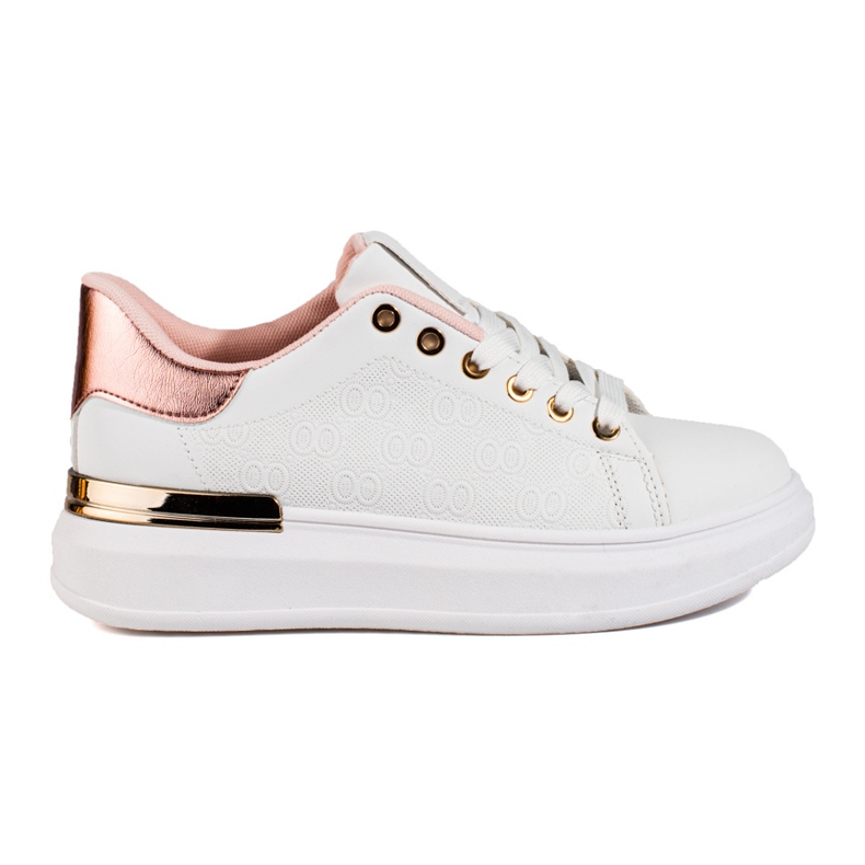 Dámské bílé tenisky Shelovet se zlatou vsadkou bílý Dámské bílé tenisky Shelovet se zlatou vsadkou bílý