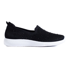 Černé látkové slip-on boty s cvočky od Shelovet černý