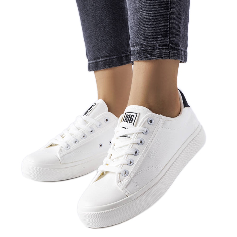 Bílé látkové tenisky Big Star LL274091 bílý Bílé látkové tenisky Big Star LL274091 bílý