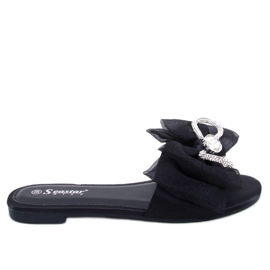 BM Pantofle Monique Black s mašlí černá BM Pantofle Monique Black s mašlí černá