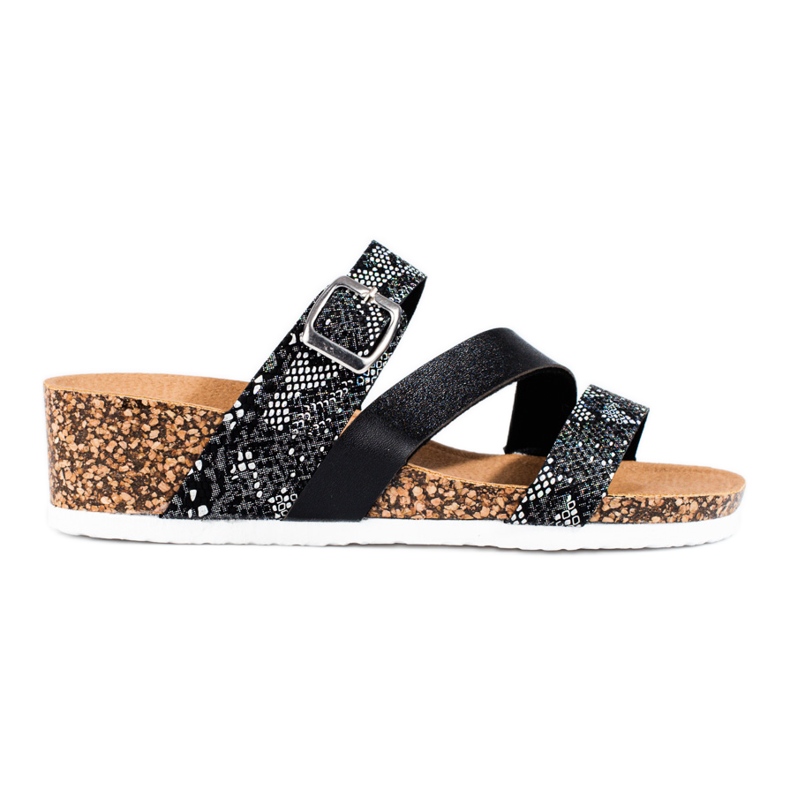 W. Potocki Dámské pantofle na nízkém klínku černé Potocki černá W. Potocki Dámské pantofle na nízkém klínku černé Potocki černá