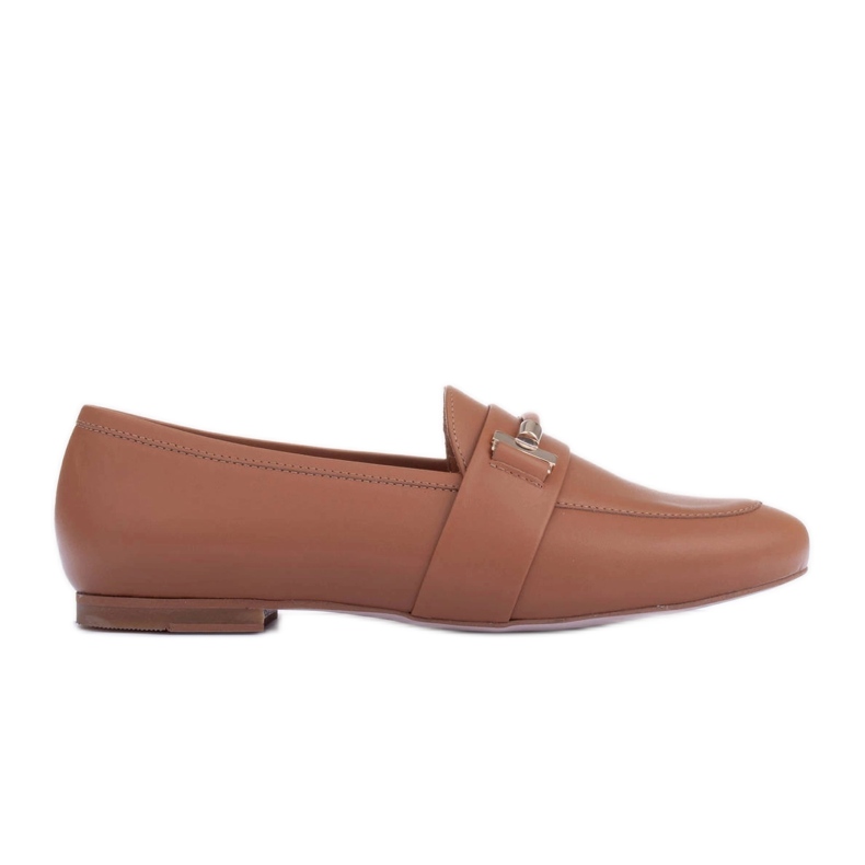 Marco Shoes Zlatě zdobené mokasíny hnědý