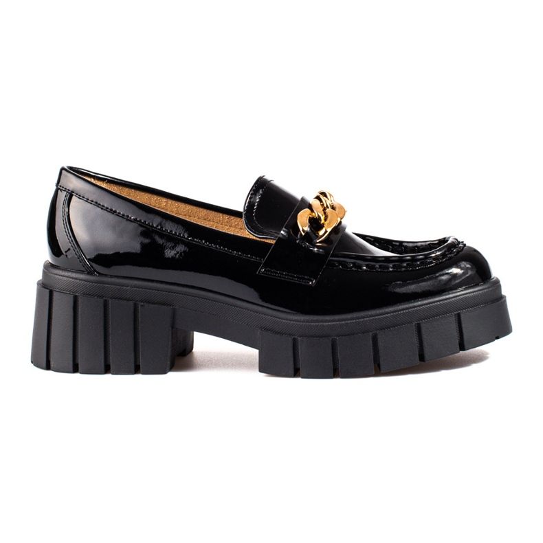 Černé lakované boty na platformě Shelovet černá