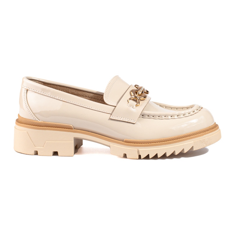 Patentované béžové kalhoty se zlatým zdobením Shelovet béžový