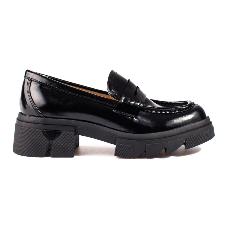 Černé klasické mokasíny Shelovet na platformě černá