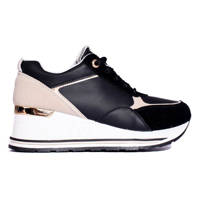 Černé tenisky na klínku od Shelovet černá