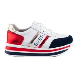 Tenisky Shelovet Chunky Sole White &amp; Navy bílý