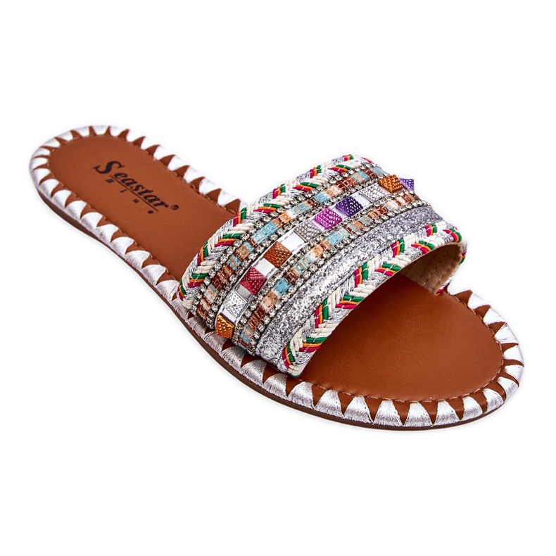 Dámské zdobené sandály White Bellisa stříbrný