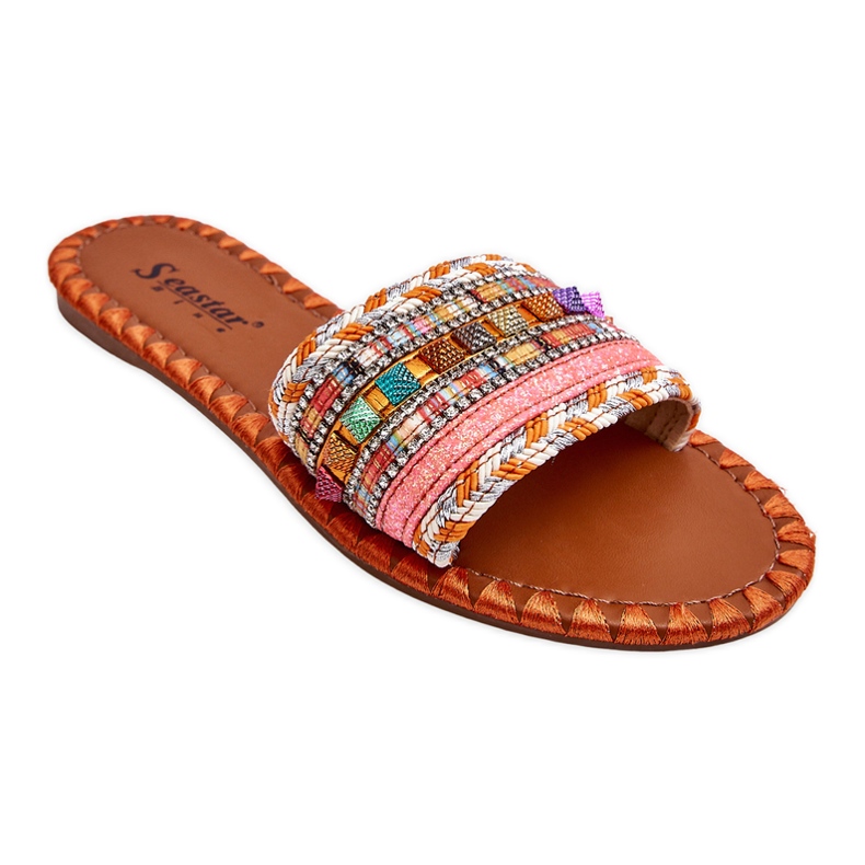 Dámské zdobené pantofle Bellisa Orange oranžový