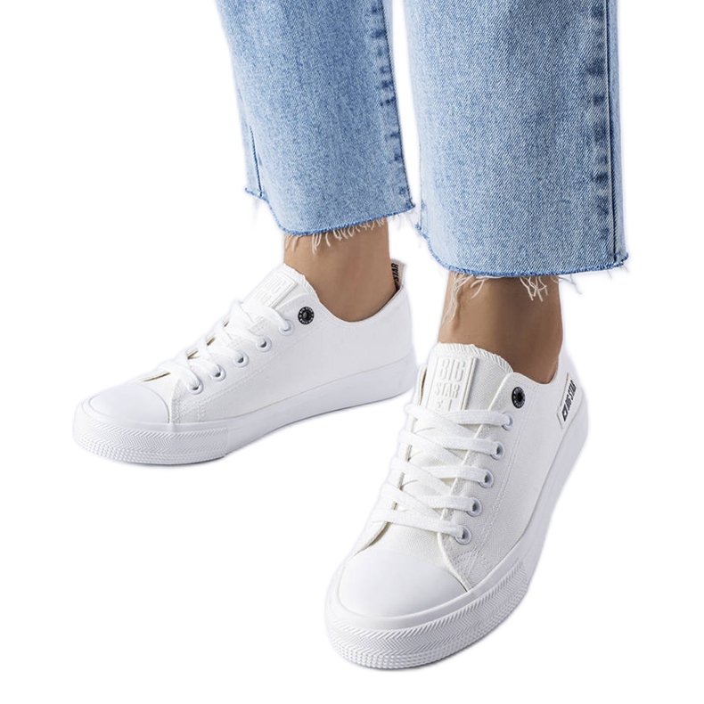 Bílé látkové tenisky Big Star KK274008 bílý