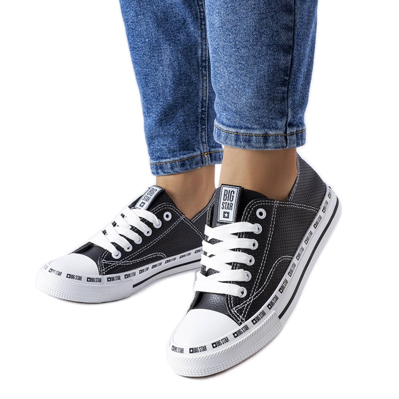 Černé prolamované tenisky Big Star FF274023 černá