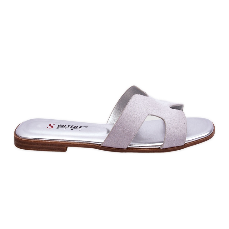 Dámské klasické semišové pantofle Šedá Evana