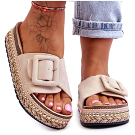 PS1 Dámské Sandály Na Zdobené Platformě Béžová Joyce béžový PS1 Dámské Sandály Na Zdobené Platformě Béžová Joyce béžový