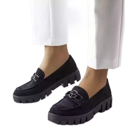 Venezia Černé eko-semišové mokasíny od Vincezy černá Venezia Černé eko-semišové mokasíny od Vincezy černá