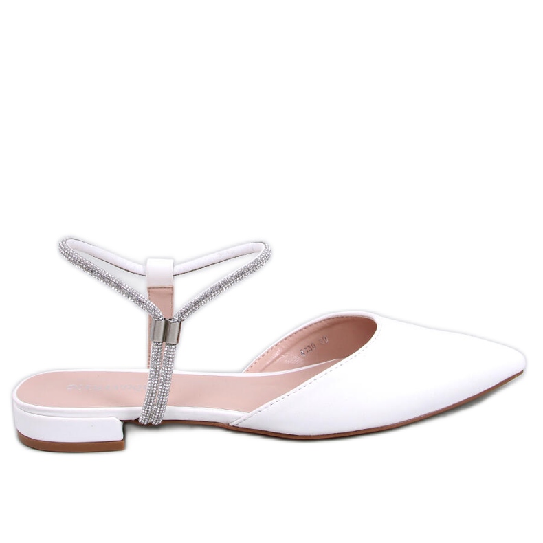 BM Baleríny s otevřeným podpatkem od Durie White bílý BM Baleríny s otevřeným podpatkem od Durie White bílý