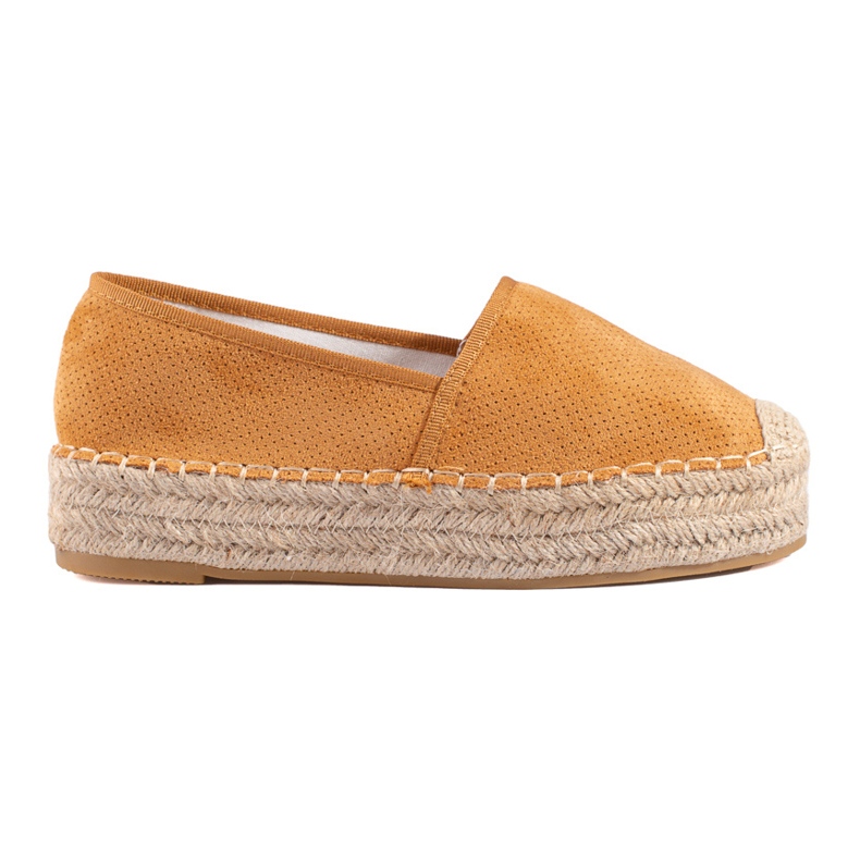 Dámské semišové espadrilky Shelovet camel hnědý