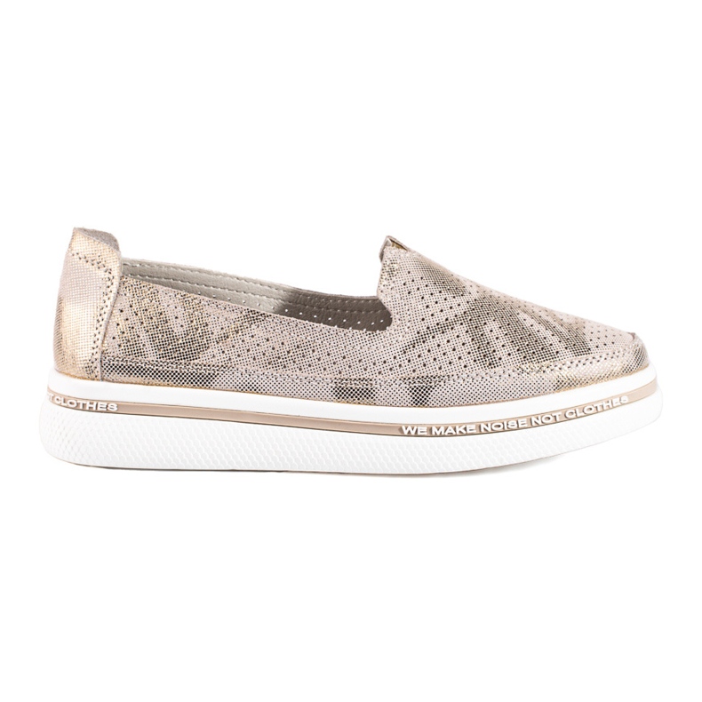 Kožené zlaté prolamované boty Shelovet zlatý