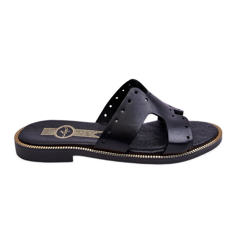 Lemar Dámské pantofle s ozdobnými výřezy Černá Emily Lemar Dámské pantofle s ozdobnými výřezy Černá Emily