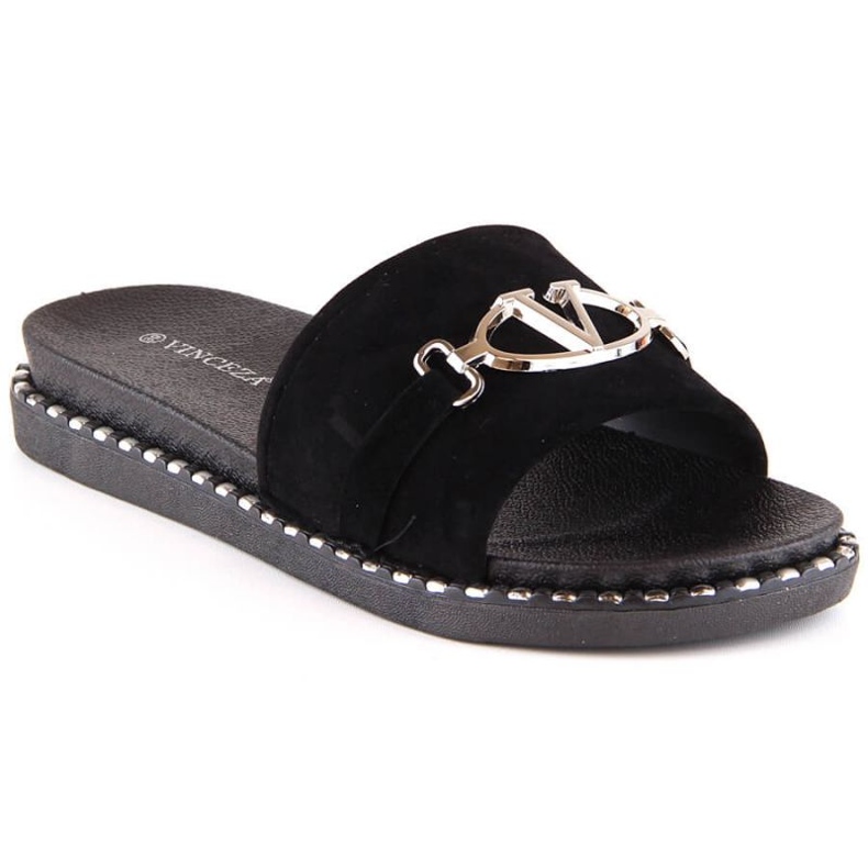 Pantofle Vinceza W 30183 černé se zdobením černá