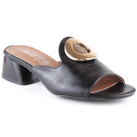Elegantní sandály na podpatku Jezzi W ASA214-1 černý