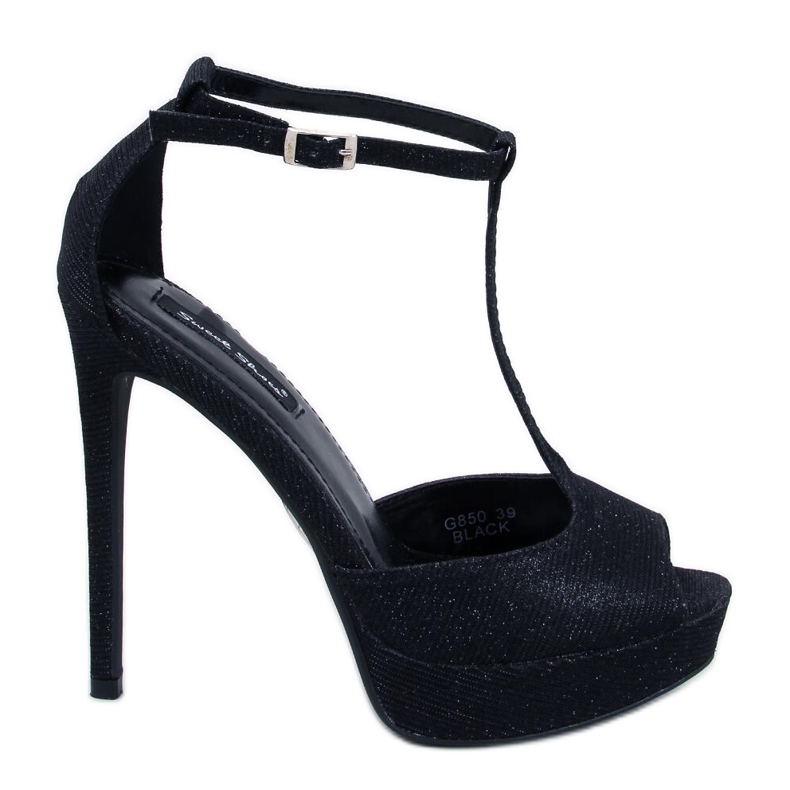 BM Černé lodičky na platformě s otevřenou špičkou černá