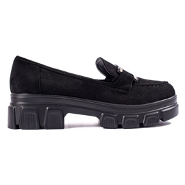 Černé semišové mokasíny na platformě Shelovet černá