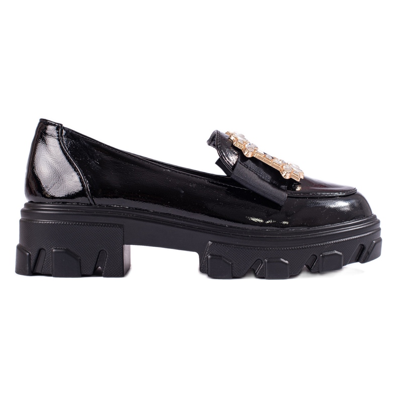 W. Potocki Černé lakované mokasíny na silné podrážce od T.Potocki černá