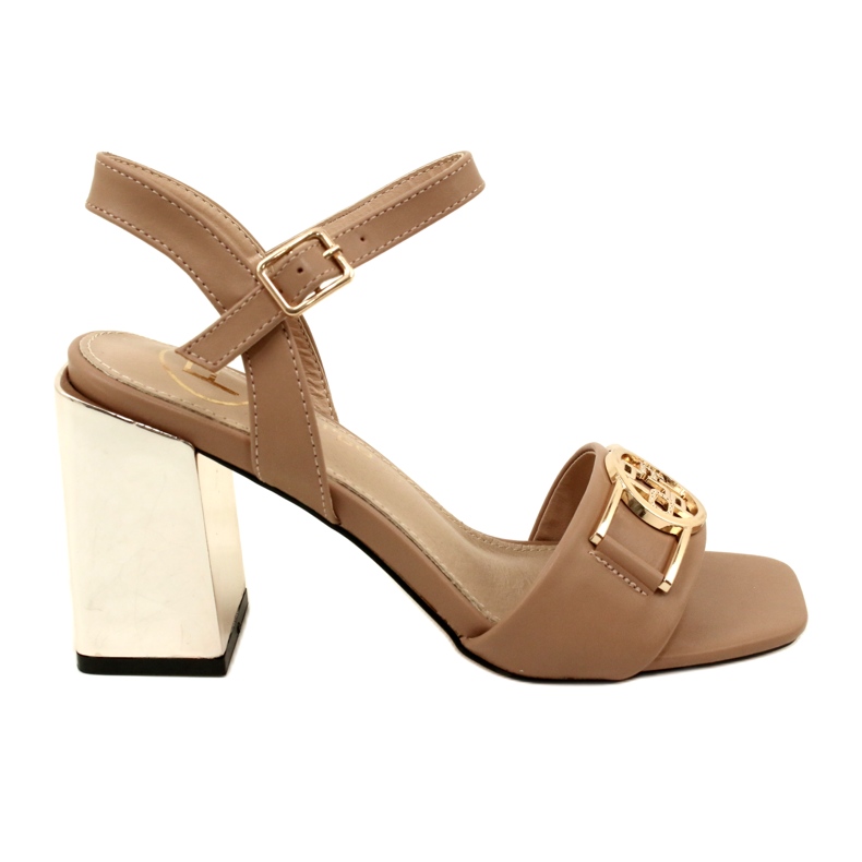 Filippo Dámské sandály na zlatém sloupku s ozdobou DS4502 béžové béžový Filippo Dámské sandály na zlatém sloupku s ozdobou DS4502 béžové béžový