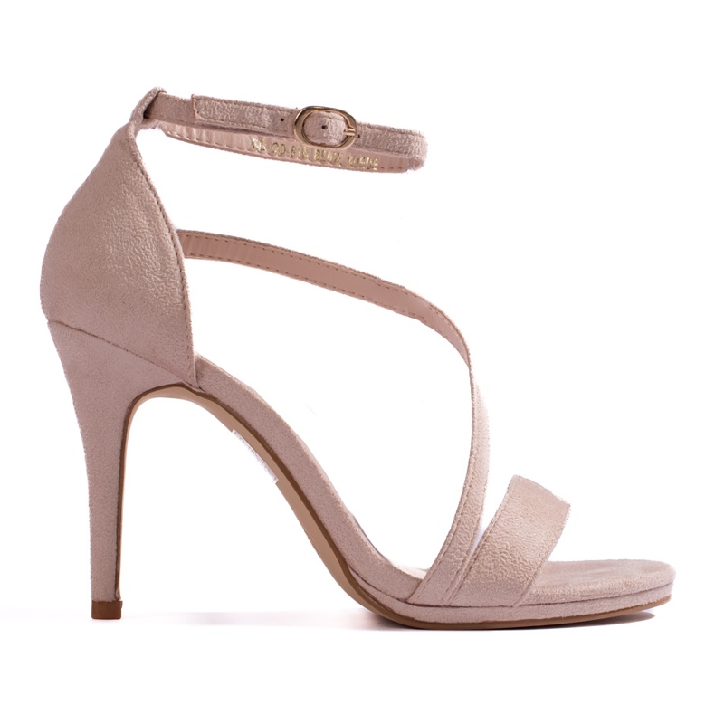 Béžové dámské sandály na vysokém podpatku značky Shelovet béžový