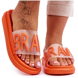 Vinceza Dámské pantofle na platformě Orange Brave pomerančový