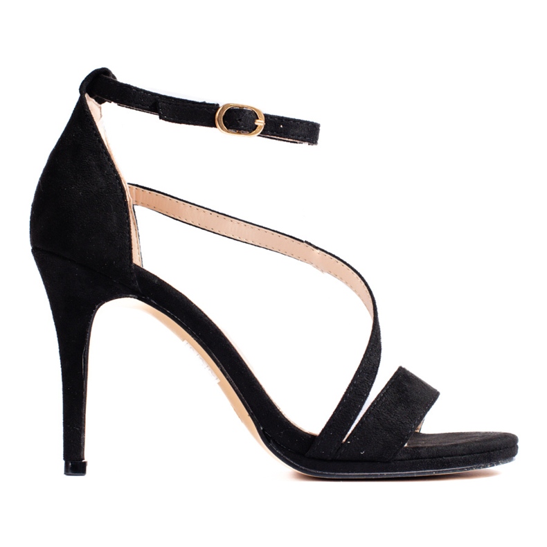 Dámské černé sandály Shelovet na vysokém podpatku černá