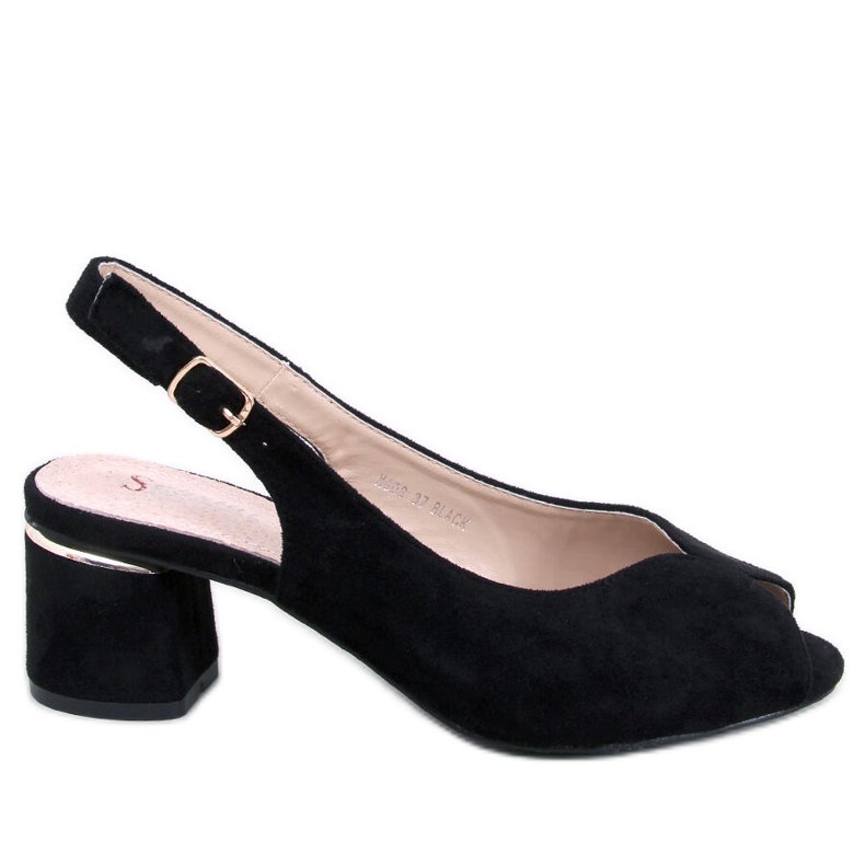 BM Černé sandály na podpatku Venus černá