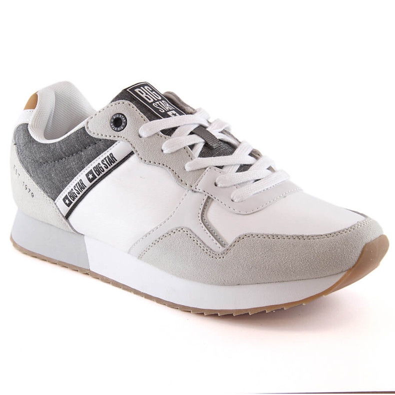 Kožená pánská sportovní obuv pohodlná bílá Big Star JJ174144 bílý