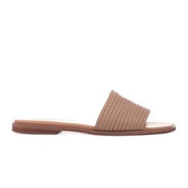 Marco Shoes Kožené pantofle béžový